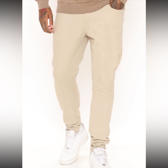 NEW Men’s Khaki Skinny Jeans - Picture 3 of 3